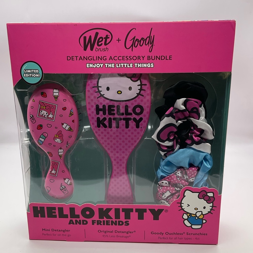 NEW HELLO KITTY BY GOODY HAIRBRUSH KIT